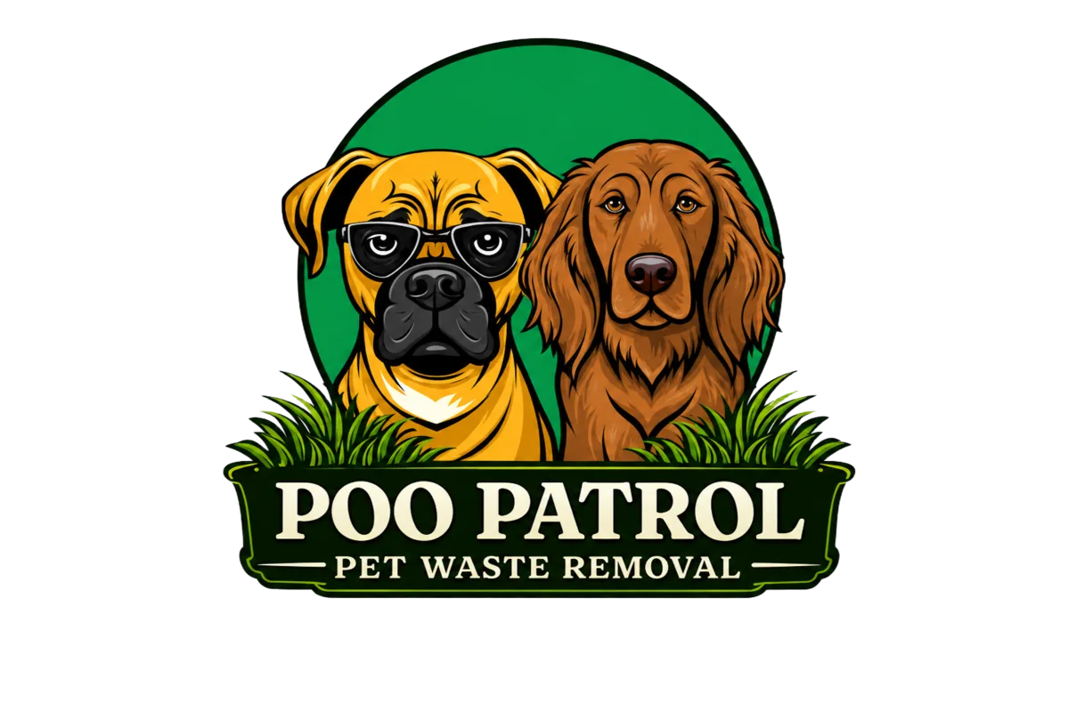 Poo Patrol — two-dog brand logo